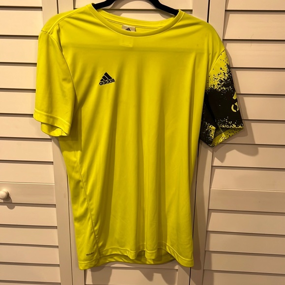 Large Neon yellow Adidas Short sleeve shirt. - Picture 1 of 9